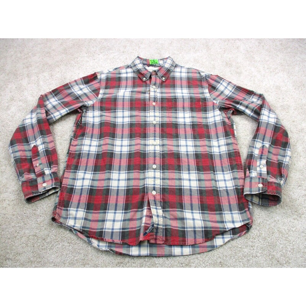 Ralph Lauren Shirt Mens Medium Red Green Plaid Denim & Supply Flannel Button Up